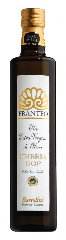 Olio extra vergine di oliva Franteo DOP, Olio extra vergine di oliva Umbria DOP, Bartolini - 500ml - Bottiglia