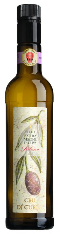 Olio ekstra i virgjer Cru di Cures DOP, vaj ulliri ekstra i virgjer Sabina DOP, Laura Fagiolo - 500 ml - Shishe