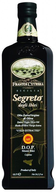 Olio extra virgine Segreto degli Iblei DOP, aceite de oliva virgen extra DOP, Frantoi Cutrera - 750ml - Botella