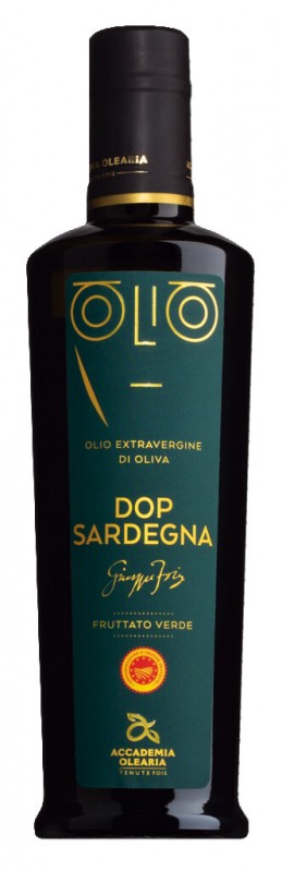Olio extra virgin Sardegna DOP, Riserva, extra virgin oliivioljy, voimakkaasti hedelmainen, Accademia Olearia - 500 ml - Pullo