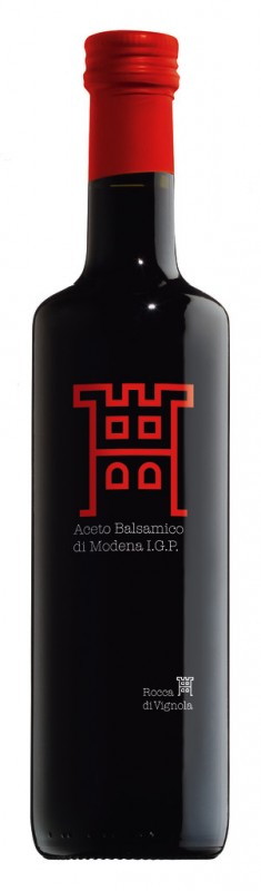Vinagre balsamico joven, Aceto Balsamico di Modena IGP - Basic 1.0, tinto, Rocca di Vignola - 500ml - Botella