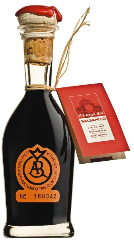 Aceto Balsamico Tradizionale DOP Aragosta, cuka balsamic DOP dari Reggio Emilia, minimal 12 tahun, Il Borgo del Balsamico - 100ml - Botol