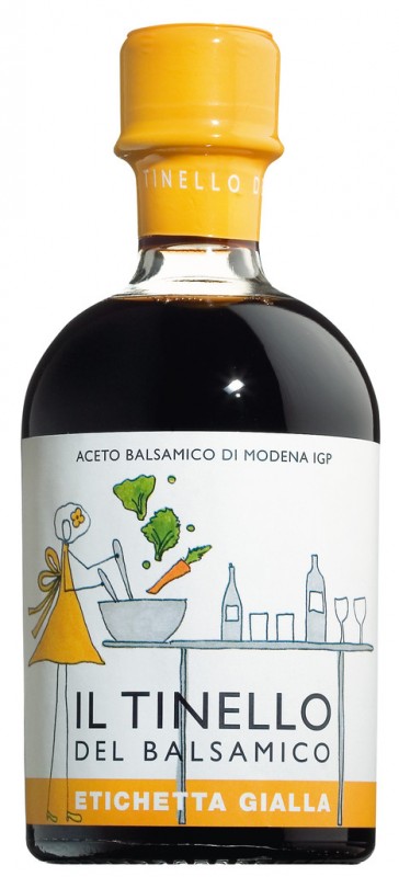 Aceto Balsamico di Modena IGP Il Tinello, giallo, cuka balsamic, muda, dalam kotak hadiah, Il Borgo del Balsamico - 250ml - Botol