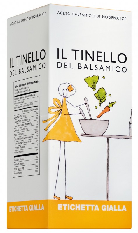Aceto Balsamico di Modena IGP Il Tinello, giallo, vinagre balsamic, jove, en una caixa de regal, Il Borgo del Balsamico - 250 ml - Ampolla
