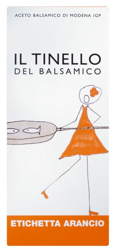 Aceto Balsamico di Modena IGP Il Tinello, arancio, vinagre balsamico, envelhecido, em caixa de presente, Il Borgo del Balsamico - 250ml - Garrafa