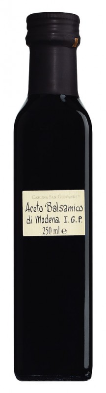 Aceto balsamico di Modena IGP, uthull balsamike nga Modena, Cascina San Giovanni - 250 ml - Shishe