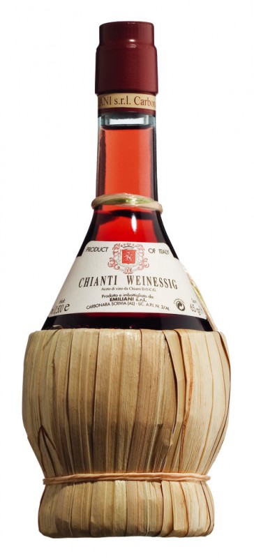 Aceto di Chianti, cuka Chianti dalam botol Fiaschetto, Emiliani - 500ml - Botol