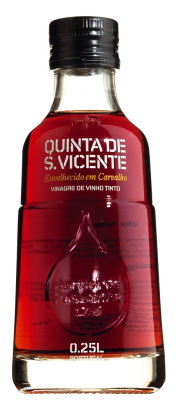 Vinagre de Vihno Tinto Quinta di S. Vicente, barriquessa kypsytetysta punaviinista valmistettu etikka, Passanha - 250 ml - Pullo
