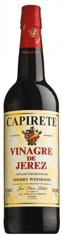 Capirete - Vinagre de Jerez, sherryetikka, tynnyrit, lobato - 750 ml - Pullo