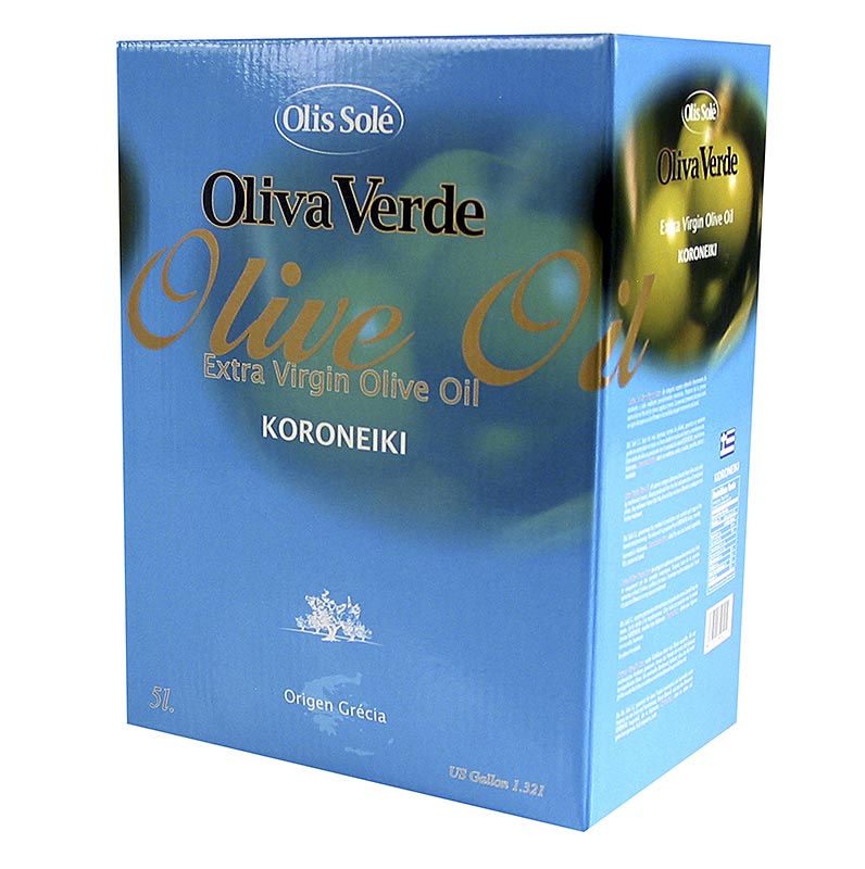 Natives Olivenöl Extra, Oliva Verde, aus Koroneiki Oliven, Peloponnes - 5 l - Bag in box Natives Olivenöl Extra, Oliva Verde, aus Koroneiki Oliven, Peloponnes - 5 l - Bag in box