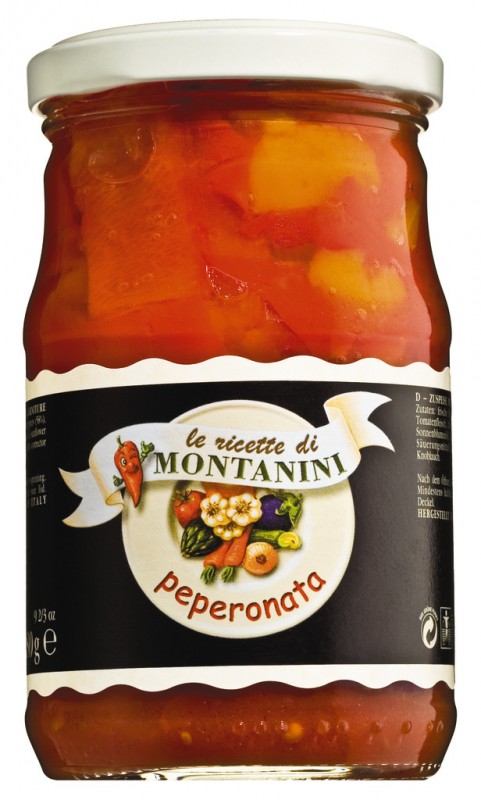 Peperonata, pimientos, Montanini - 280g - Vaso Peperonata, pimientos, Montanini - 280g - Vaso