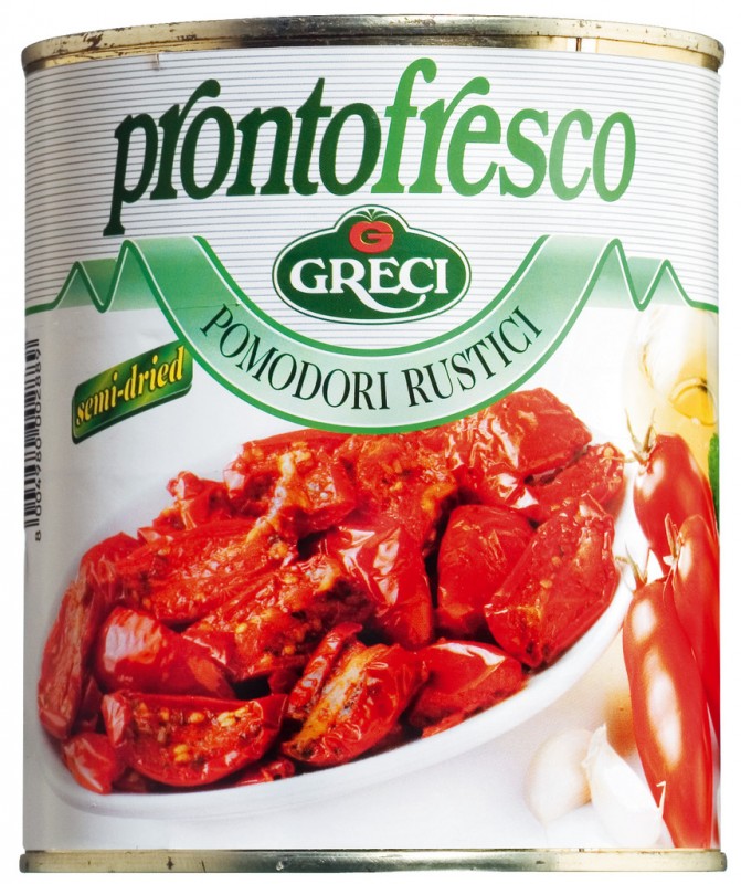 Pomodori rustici, halvtorkade tomater i olja, Greci, Prontofresco - 780 g - burk