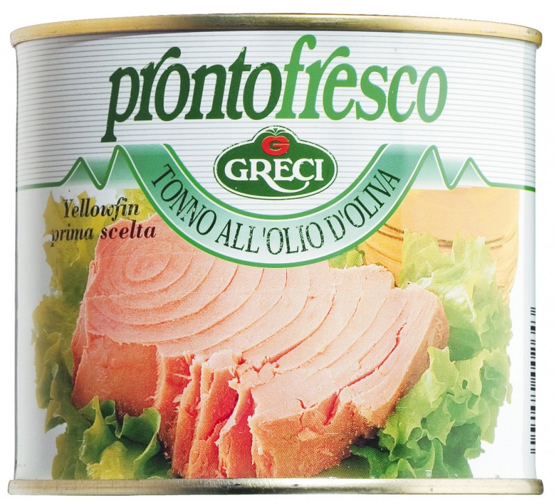 Tonno all`olio d`oliva, atum em azeite, Greci, Prontofresco - 620g - pode