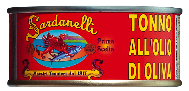 Tonno all`olio d`oliva, tonno all`olio d`oliva, sardanelli - 160 g - Potere