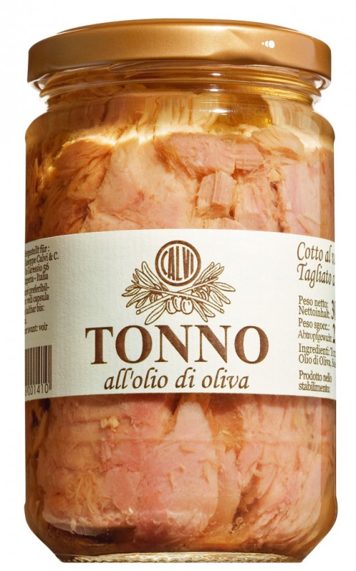 Tonno all`olio d`oliva, atum em azeite, Calvi - 300g - Vidro