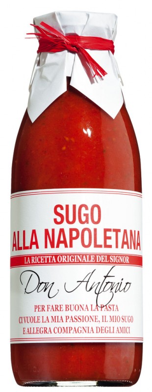 Sugo alla Napoletana, salsa de tomate con diferentes tipos de tomates, Don Antonio - 480ml - Botella
