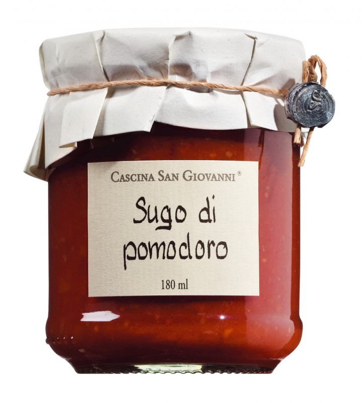 Sugo di pomodoro, salsa de tomate, natural, Cascina San Giovanni - 180ml - Vaso Sugo di pomodoro, salsa de tomate, natural, Cascina San Giovanni - 180ml - Vaso