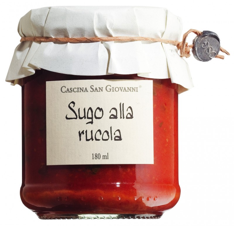 Sugo alla rucola, salsa de tomate con rucula, Cascina San Giovanni - 180ml - Vaso Sugo alla rucola, salsa de tomate con rucula, Cascina San Giovanni - 180ml - Vaso