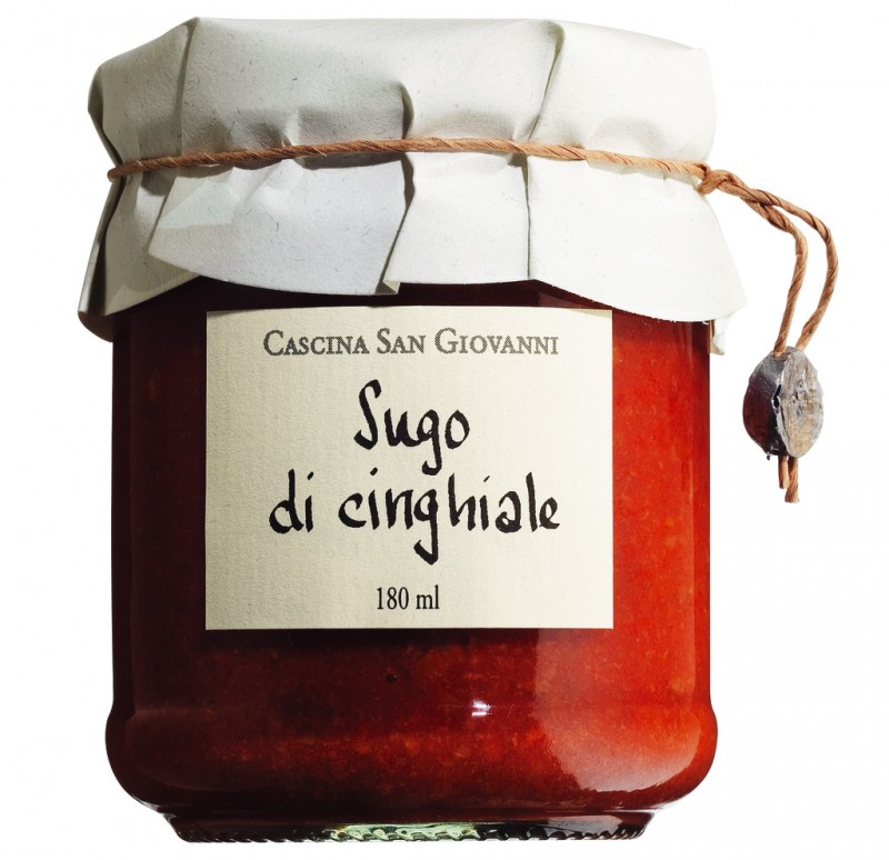 Sugo di cinghiale, saus tomat dengan daging babi hutan, Cascina San Giovanni - 180ml - Kaca