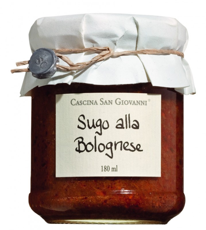 Sugo alla bolognese, tomaattikastike naudanlihalla, Cascina San Giovanni - 180 ml - Lasi