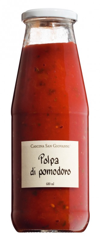 Polpa di pomodoro, konkase domate, Cascina San Giovanni - 670 ml - Shishe