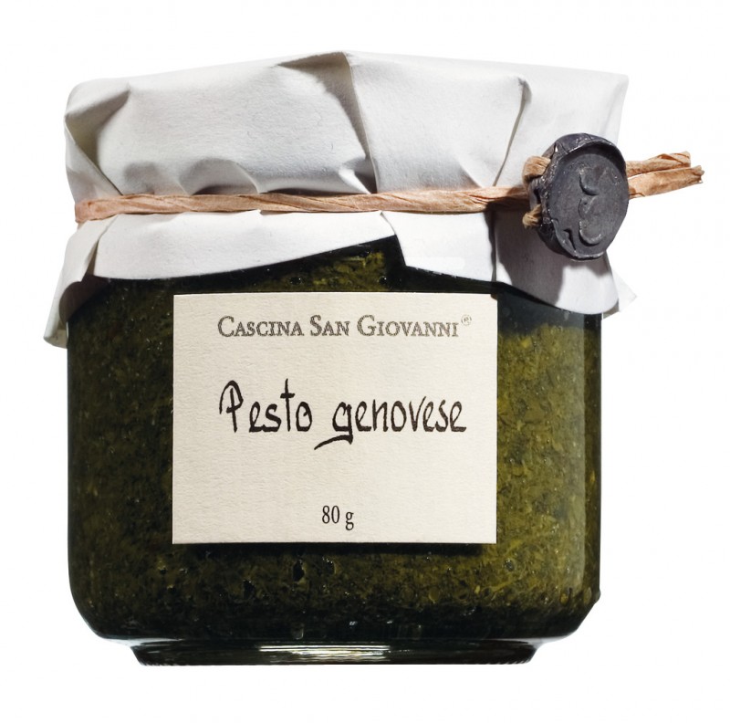 Pesto al basilico, basilikapesto, Cascina San Giovanni - 80 g - Lasi Pesto al basilico, basilikapesto, Cascina San Giovanni - 80 g - Lasi