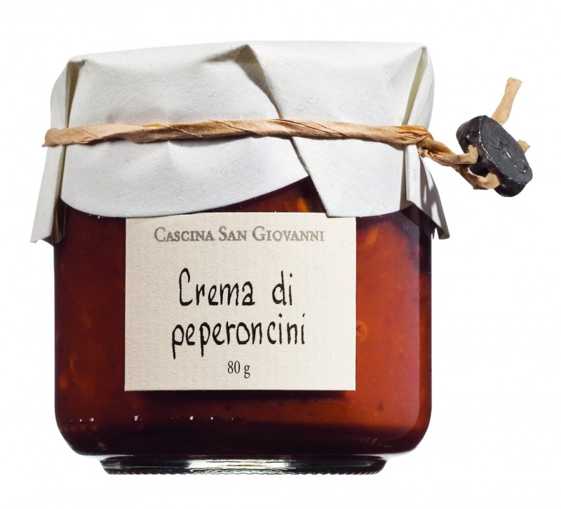 Crema di peperoncini, creme de peperoncini, Cascina San Giovanni - 80g - Vidro