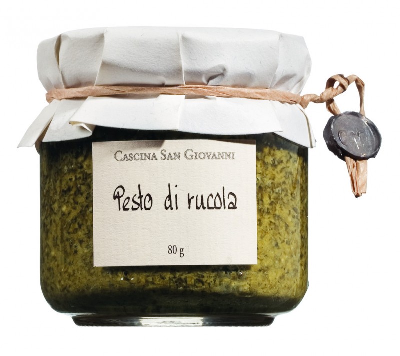 Pesto di rucola, pesto di rucola, Cascina San Giovanni - 80 g - Bicchiere