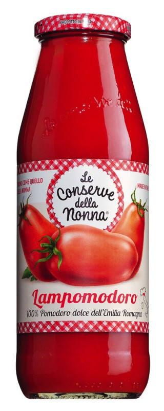 Lampomodoro, passata di pomodoro, Le Conserve della Nonna - 700 g - Bicchiere