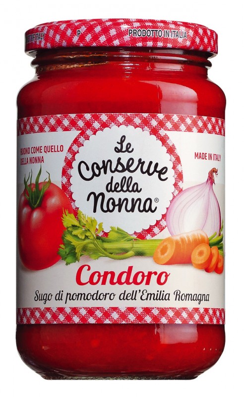 Condoro, saus tomat dengan sayuran, Le Conserve della Nonna - 350 gram - Kaca