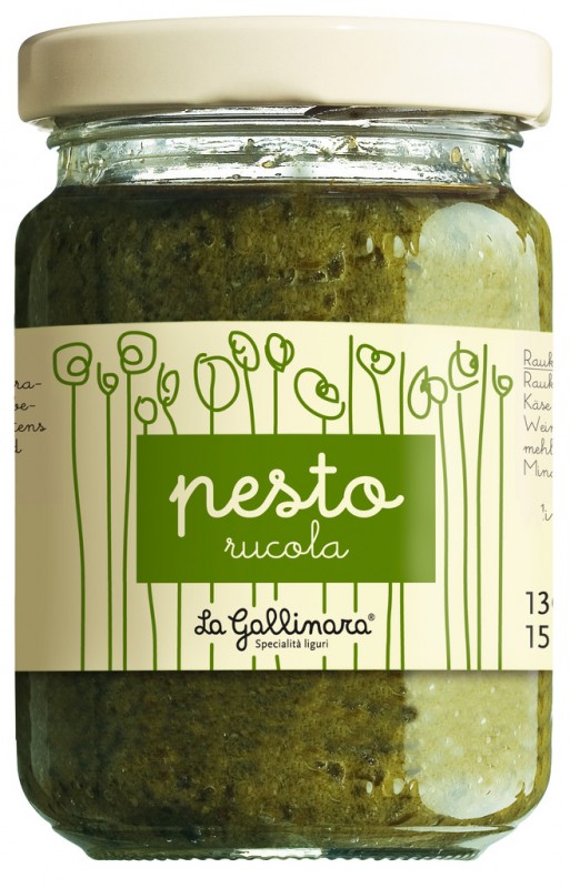 Pesto di rucula, pesto com rucula, La Gallinara - 130g - Vidro