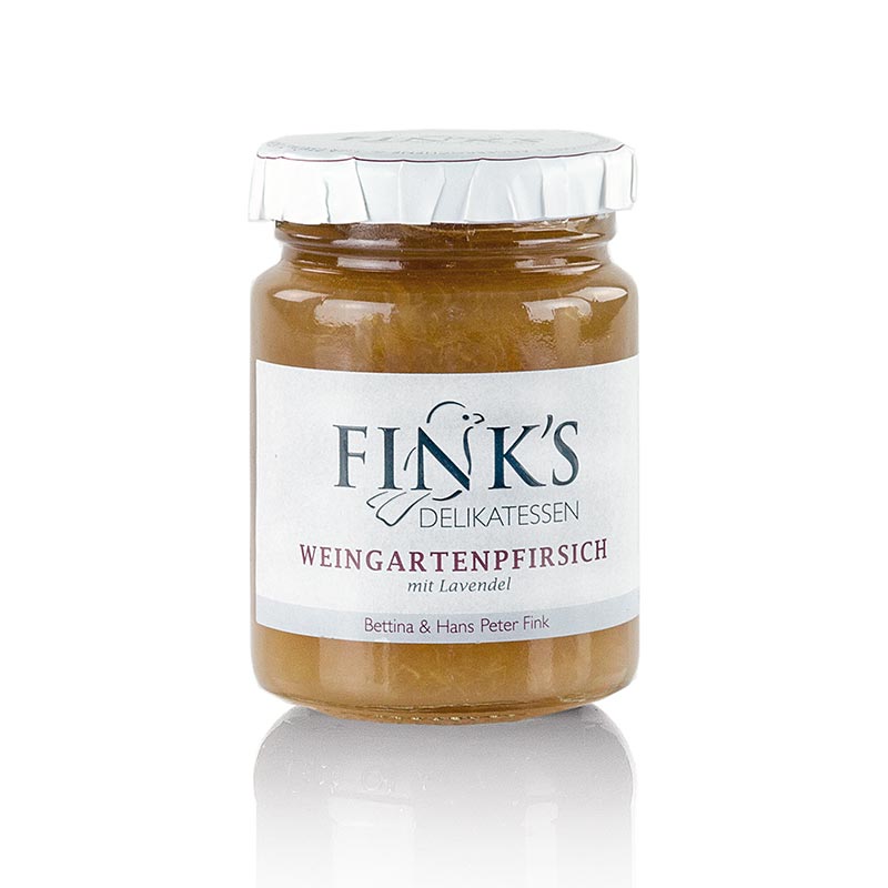 Weingartenpfirsich Fruchtaufstrich, mit Lavendel Fink`s Delikatessen - 110 g - Glas