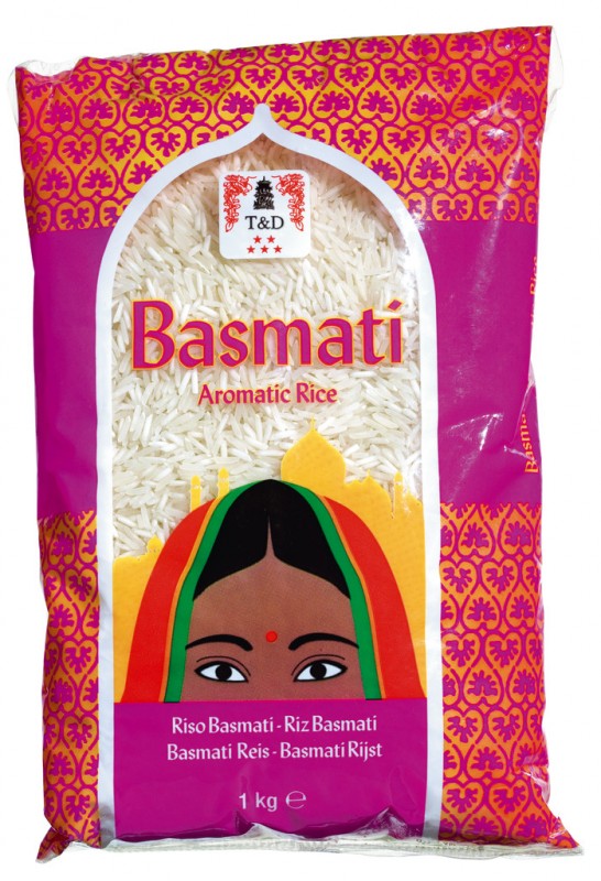 Riso basmati, dall`India, T e D - 1.000 g - pacchetto