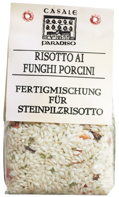 Risoto ai funghi porcini, risoto com cogumelos porcini, Casale Paradiso - 300g - pacote