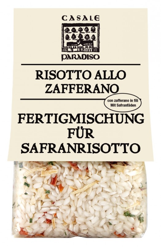 Risotto allo zafferano, risotto con hebras de azafran, Casale Paradiso - 300g - embalar