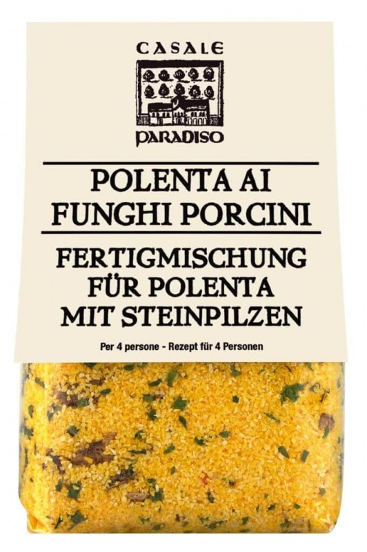 Polenta ai funghi porcini, polenta medh porcini sveppum, Casale Paradiso - 300g - pakka