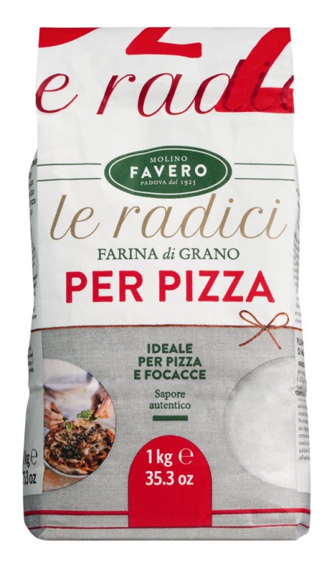 Farina tipo 00 per pizza, vehnajauho tyyppi 00 pizzalle, Favero - 1000 g - pakkaus