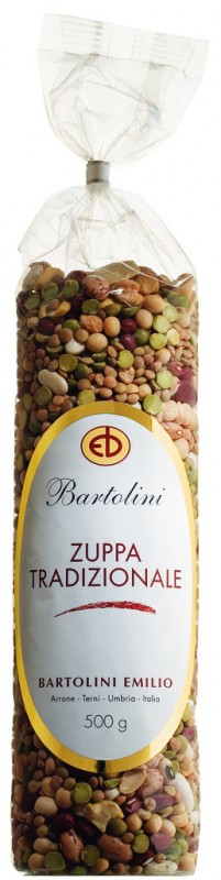 Zuppa tradizionale, barreja de llegums per a sopes, Bartolini - 500 g - bossa