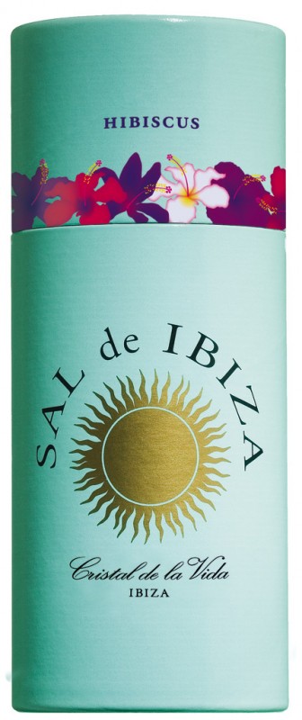 Granito con Hibiscus, joalheria, sal marinho com hibisco, Sal de Ibiza - 90g - Pedaco