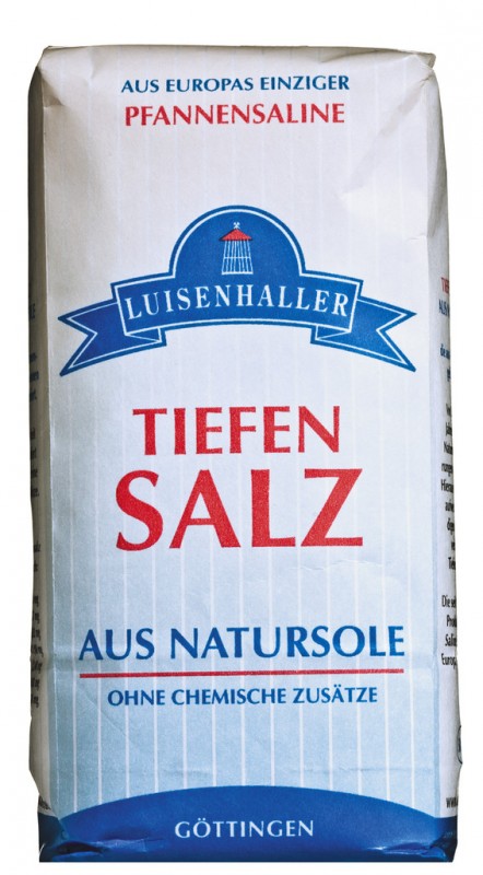 Sale profondo da salamoia naturale, sale profondo da salamoia naturale, soluzione salina Luisenhall - 500 g - borsa