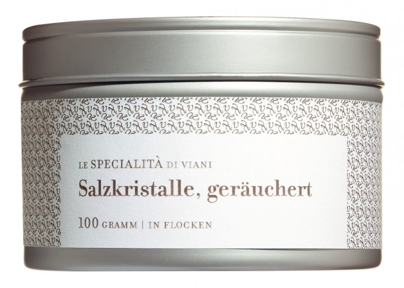 Saltkristaller, rokta, i bladform, fran Cypern, Le Specialita di Viani - 100 g - burk