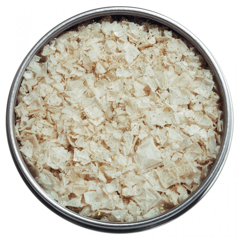 Cristalli di sale al rosmarino, in forma di foglie, da Cipro, Le Specialita di Viani - 100 grammi - Potere