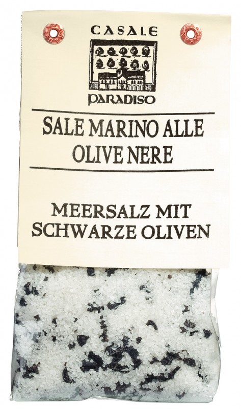 Jual marino alle olive nere, garam laut dengan zaitun hitam, Casale Paradiso - 200 gram - tas