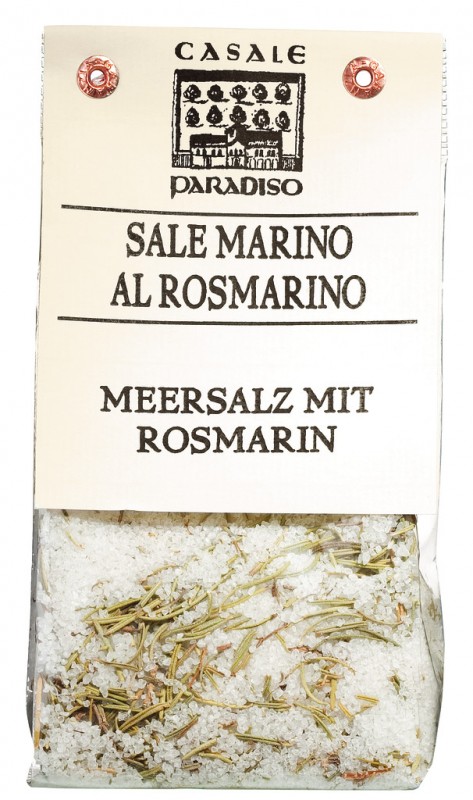 Venta marino al rosmarino, sal marina con romero, Casale Paradiso - 200 gramos - bolsa