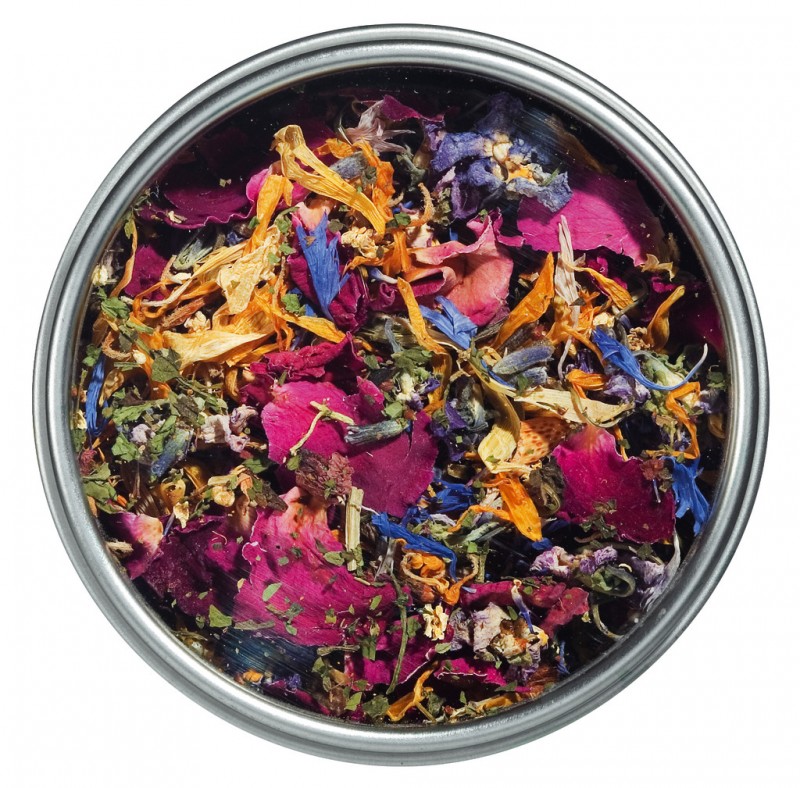 Blomsterblanding, metallboks med utsiktsvindu, Le Specialita di Viani - 8g - kan Blomsterblanding, metallboks med utsiktsvindu, Le Specialita di Viani - 8g - kan