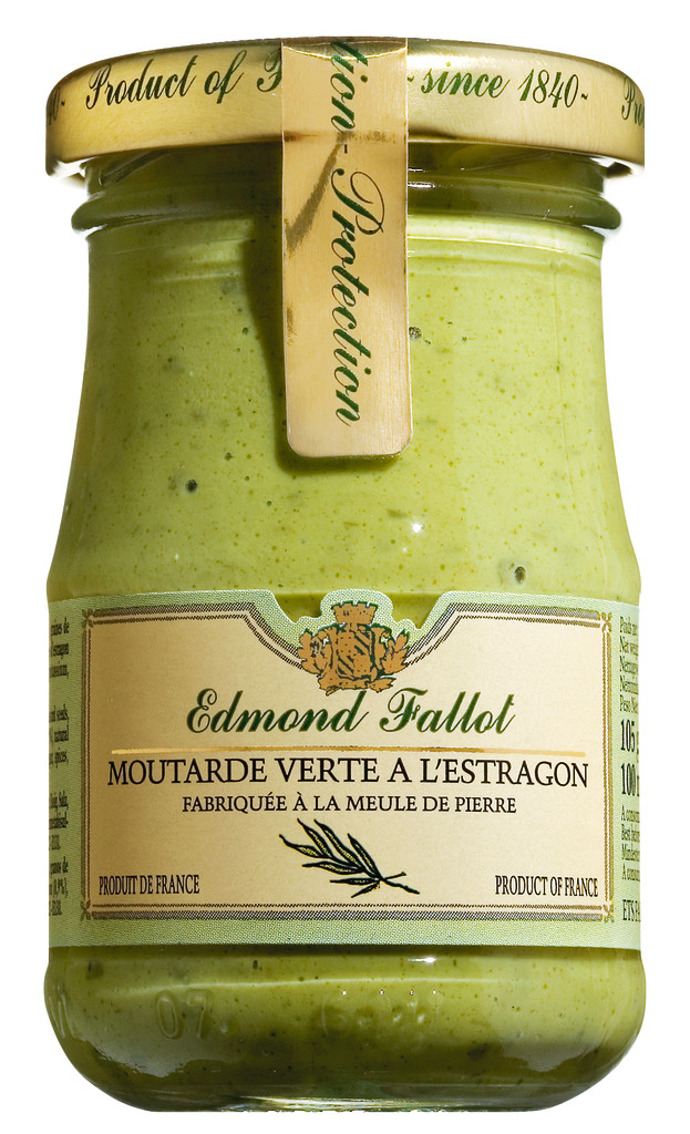 Moutarde verte al`estragon, Dijon - sinappi rakuunalla, Fallot - 105 g - Lasi