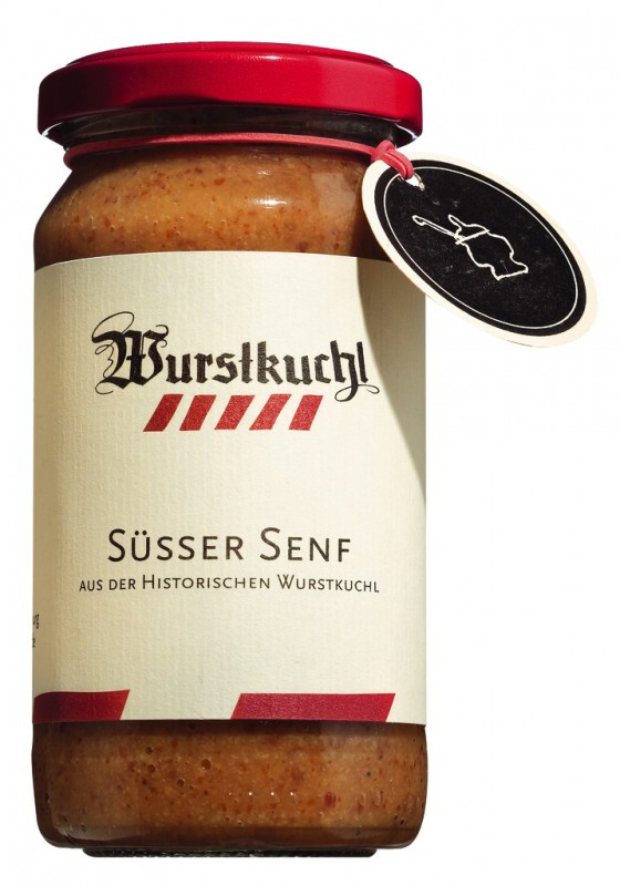 Sot senap, fran den historiska Wurstkuchl, Wurstkuchl - 200 ml - Glas