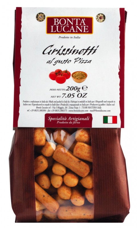 Grissinetti pizza al gusto, grissini pomodoro e origano, Bonta Lucane - 200 g - borsa