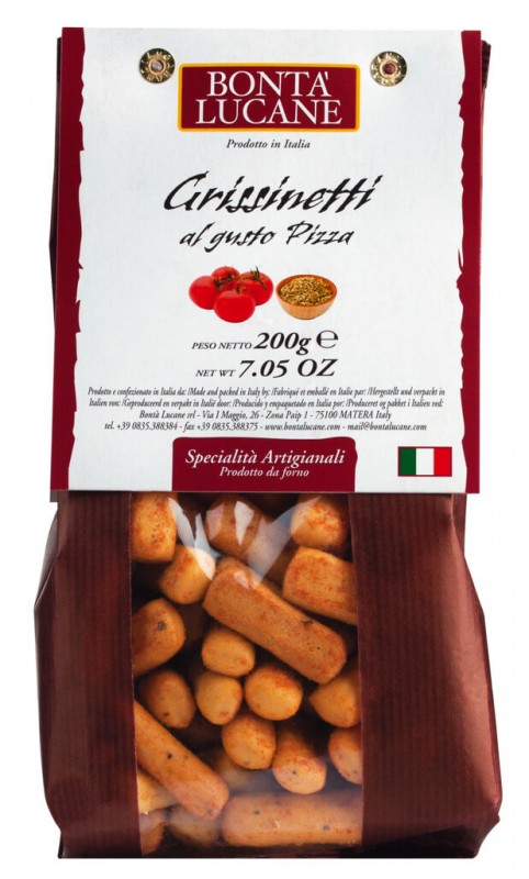 Piza Grissinetti al gusto, batang roti dengan tomato dan oregano, Bonta Lucane - 200 g - beg