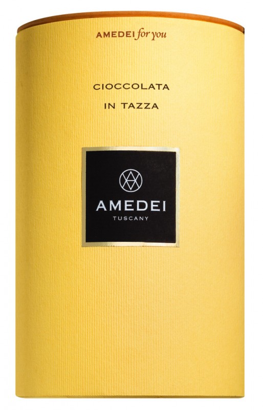 La Cioccolata calda, drykkjarsukkuladhi, kakoinnihald adh minnsta kosti 63%, Amedei - 250 g - dos